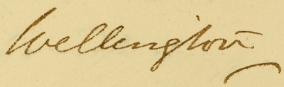 Signature of the first Duke of Wellington