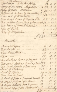BR101/34 List of pictures and marbles purchased by Henry Temple, second Viscount Palmerston, in Italy, 1764