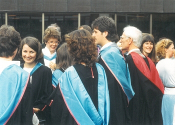 Students at graduation, 1996