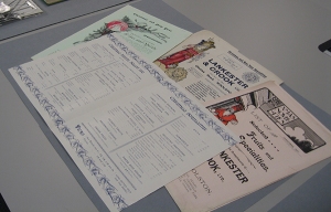 Lankester &amp; Crook price lists for the Christmas Season on display for the 'Food, Glorious Food' open afternoon