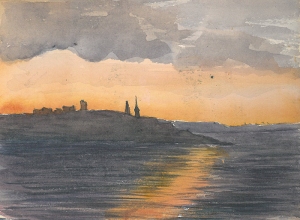 This watercolour of Malta is from the sketch book of Julia (Sissy) Matilda Cohen during a cruise around the Mediterranean in 1895 [MS 363 A3006/3/5/6]
