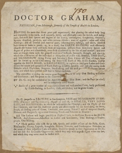 Item 172 (Vol. 1) – Advertisement for a public demonstration of ‘earth-bathing’ by Doctor Graham