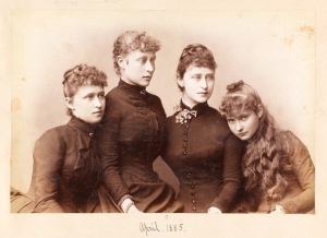 Photo of the Princesses of Hesse in 1885, from the album of Prince Louis of Battenberg [MS 62 MB2/A4/6]