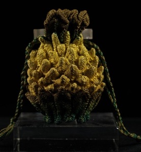Silk purse shaped as a pineapple