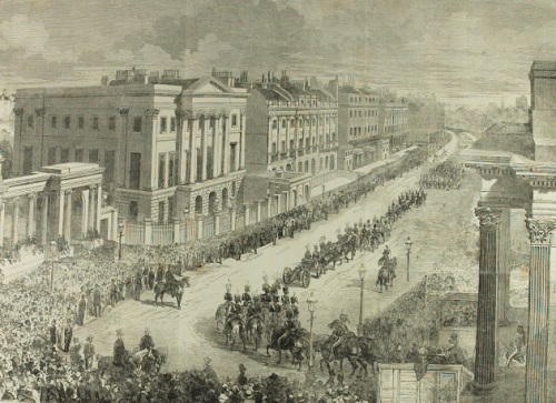 Duke of Wellington funeral procession from Apsley House, London