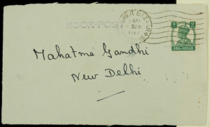one of the envelopes on which Gandhi wrote notes at his meeting with Mountbatten, 2 June 1947 MB1/E193