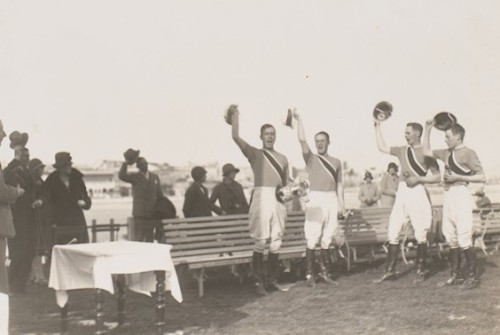 Lord Louis Mountbatten's polo team, the "Shrimps", after winning the Keyes Cup, Malta, 31 December 1928 [MB1/L4/166]