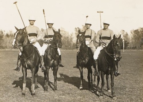 Lord Louis Mountbatten and the rest of the Warspite polo team, Mandelieu Polo Club, c. January 1927 [MB2/L4/210]