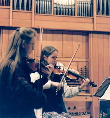 Students at a study day at the Turner Sims Concert Hall, 1994