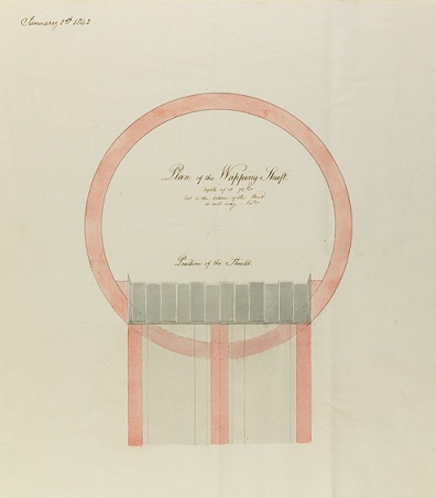 Plan of the Wapping shaft: drawn by Brunel, 1842 [MS61 WP2/83/12]