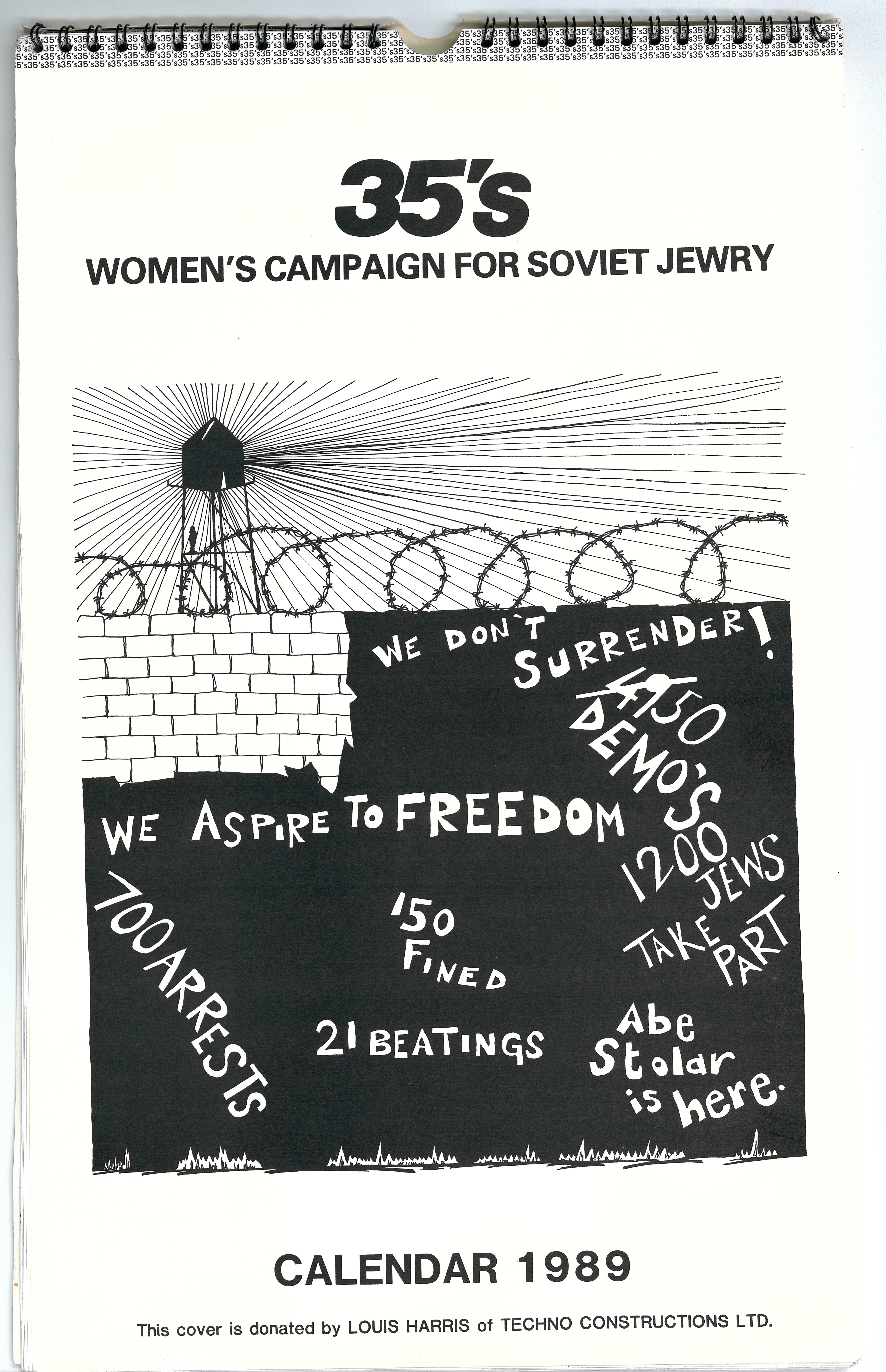 Women’s Campaign for Soviet Jewry calendar, 1989 [MS 434 A4249 5/6]