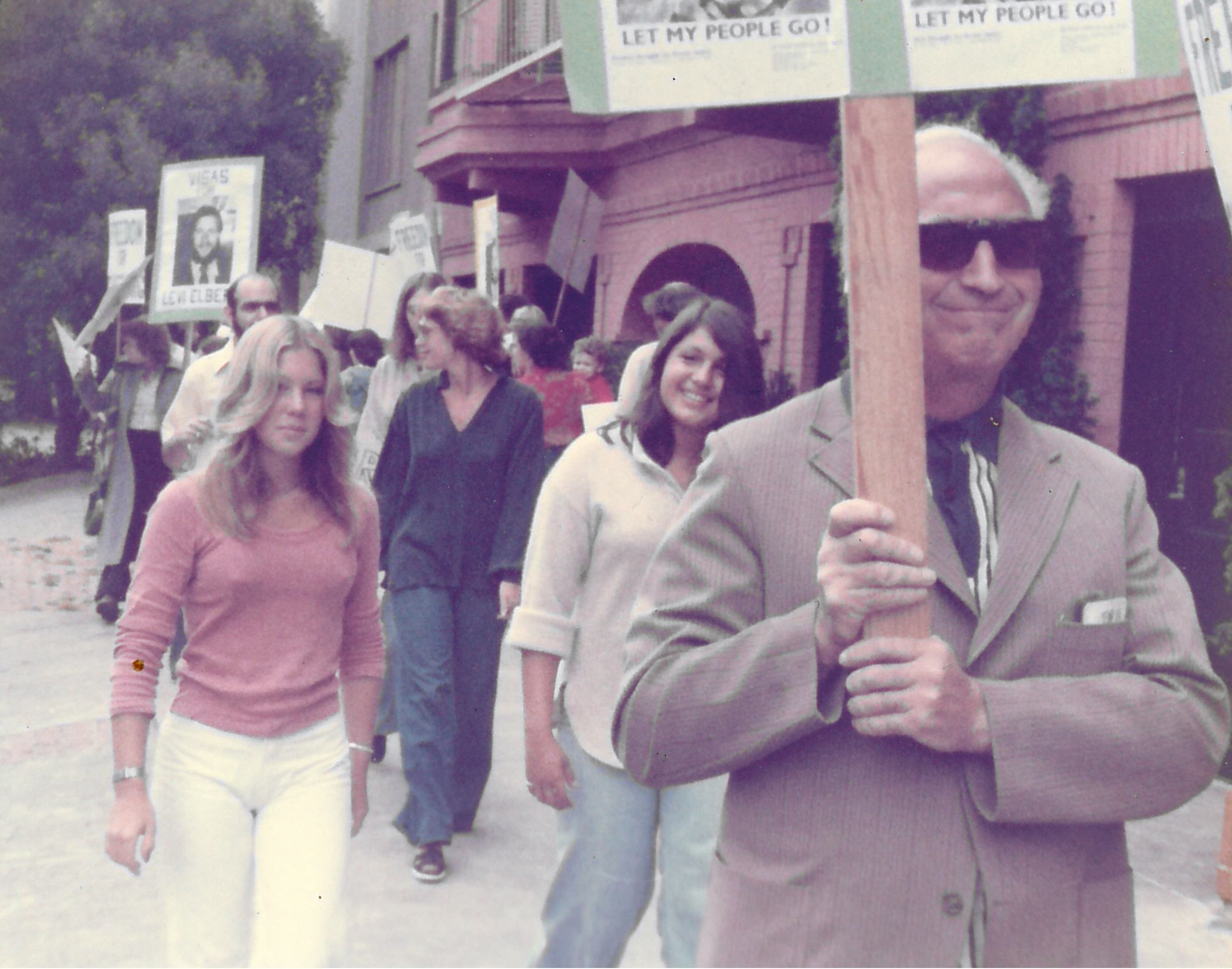 Michael Sherbourne on protest march in San Francisco near the Soviet Consulate, [MS434 A4249 7/2]