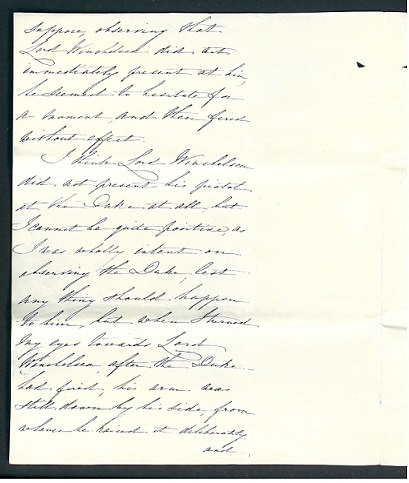 Part of the account by Dr Hume of the duel, 22 March 1829 [MS 61 WP1/1004/16]