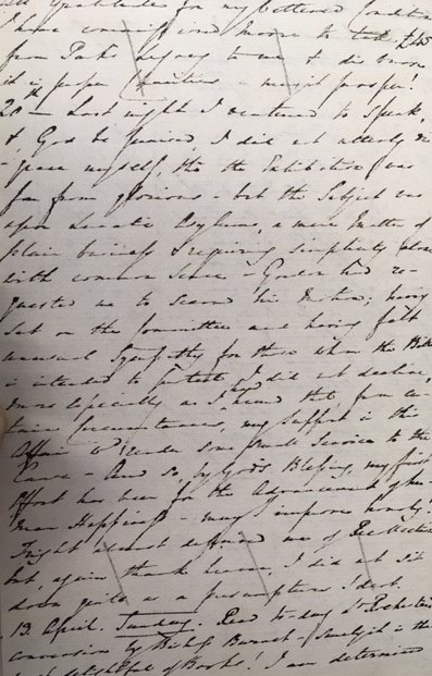 Lord Shaftesbury's diary entry for February 20th 1828 [MS 62 SHA/PD/1, p.36]