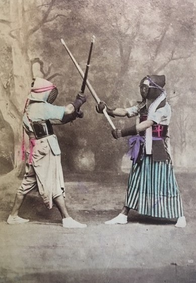 Samurai practising with double-handed swords, Japan 1881 [MS 62 Broadlands Archives MB2/A20]