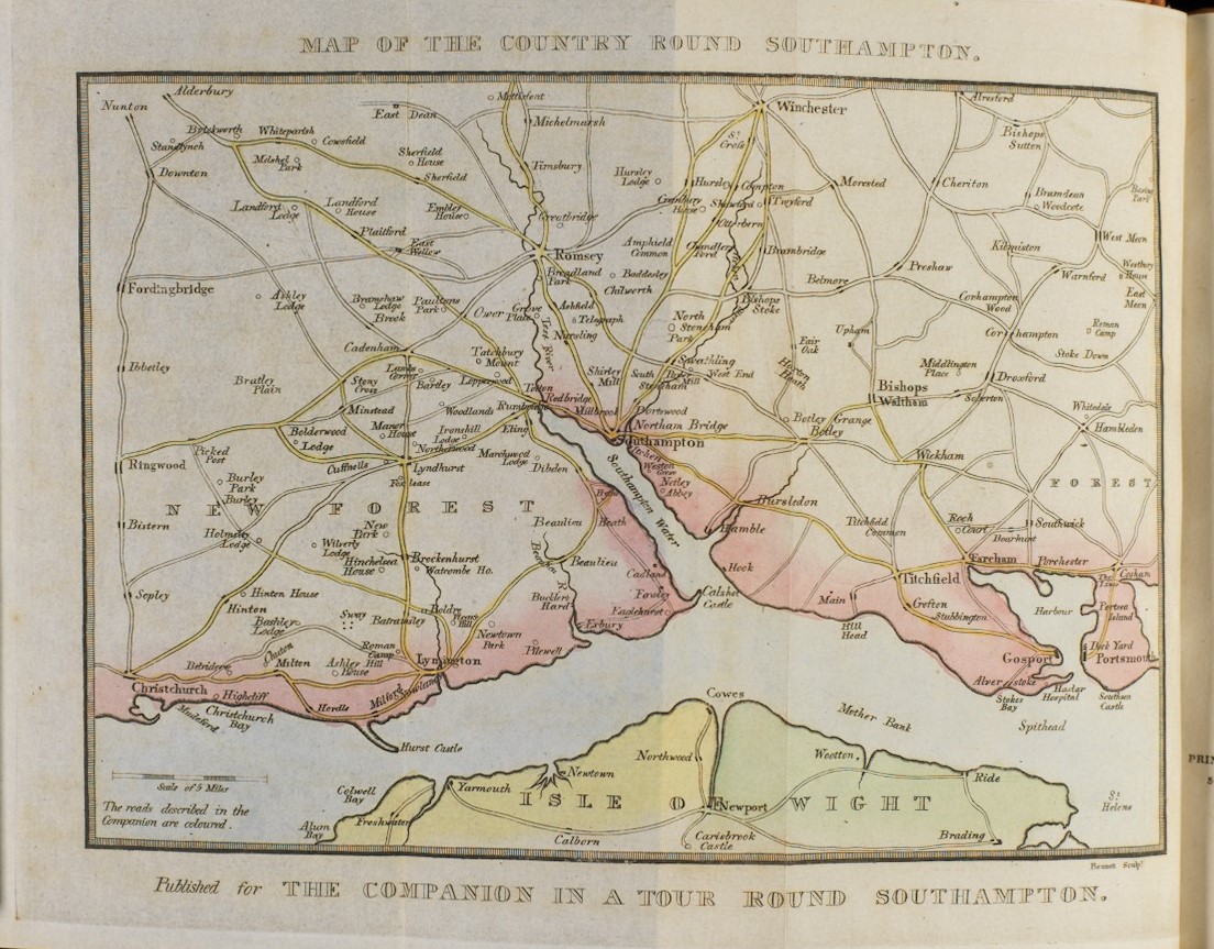 Map of the county around Southampton for John Bullar (1819) [Cope Collection]